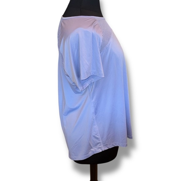 LANE BRYANT LIVI ACTIVE Wicking Mesh Inset Active Tee  - 18/20 Pale Iris - Picture 6 of 12